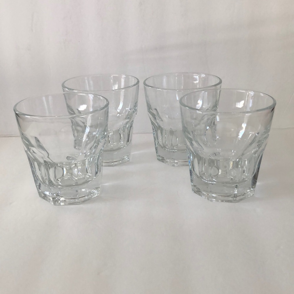 Libbey Clear Paneled Beverage Drinking Glasses Set